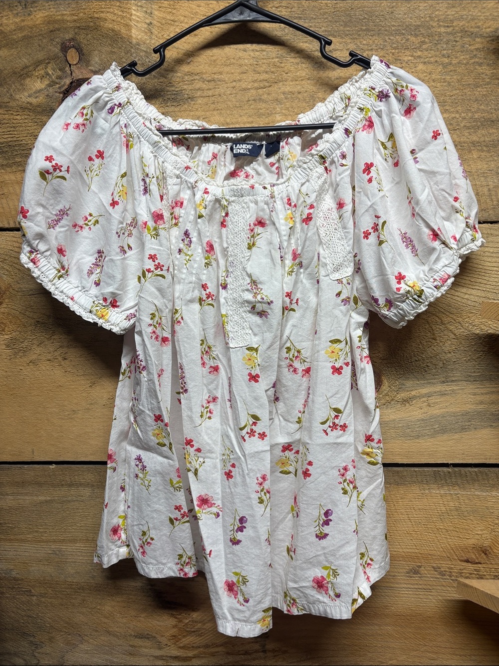 Lands' End Off-Shoulder Puff Sleeve Blouse
